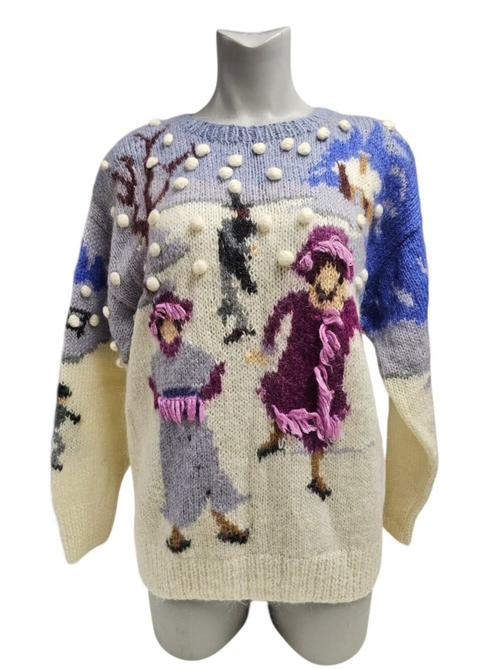 Samantha Taylor ice skating mohair knitted sweater . M